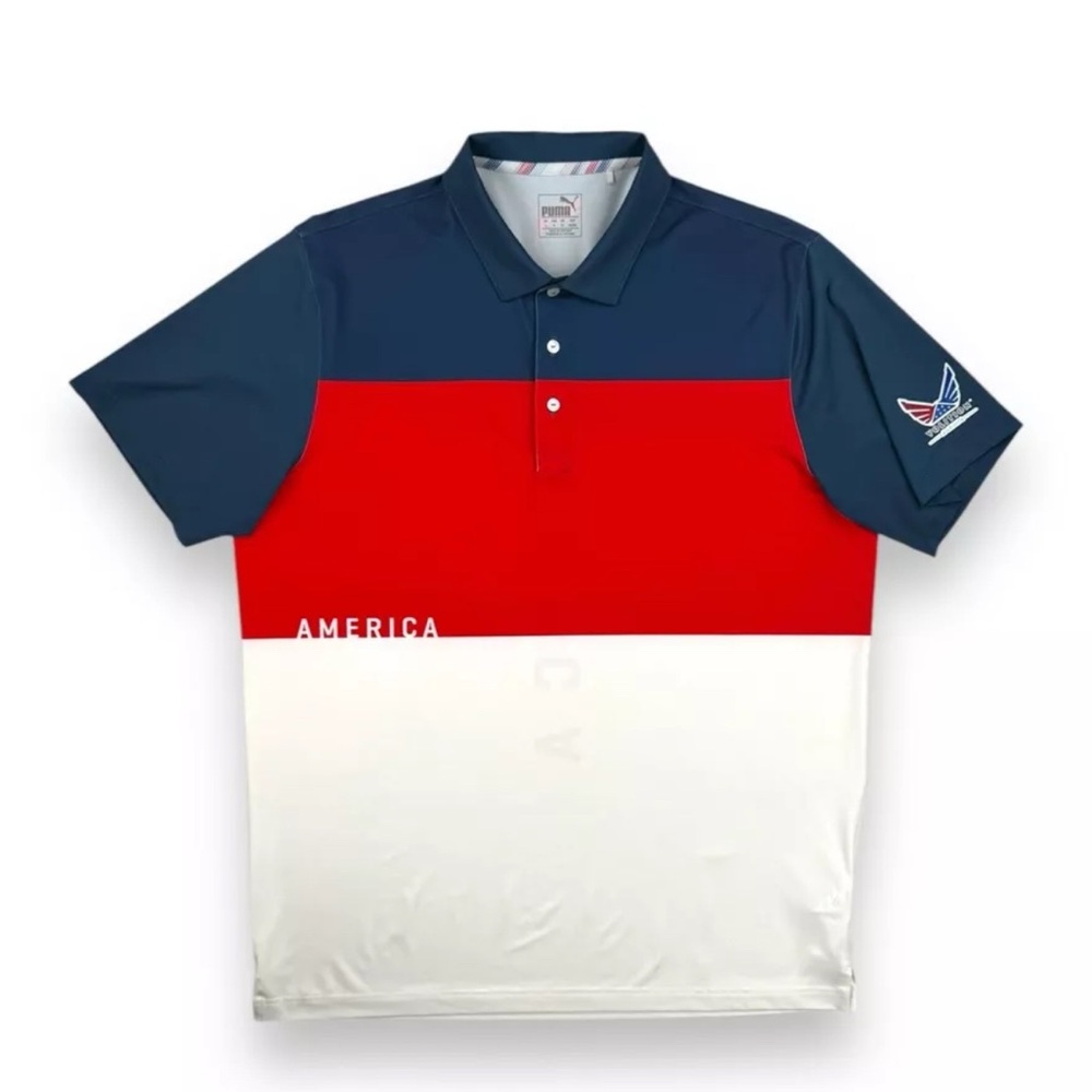 Puma Volition America Performance Golf Polo Shirt Mens Large • MINT CONDITION